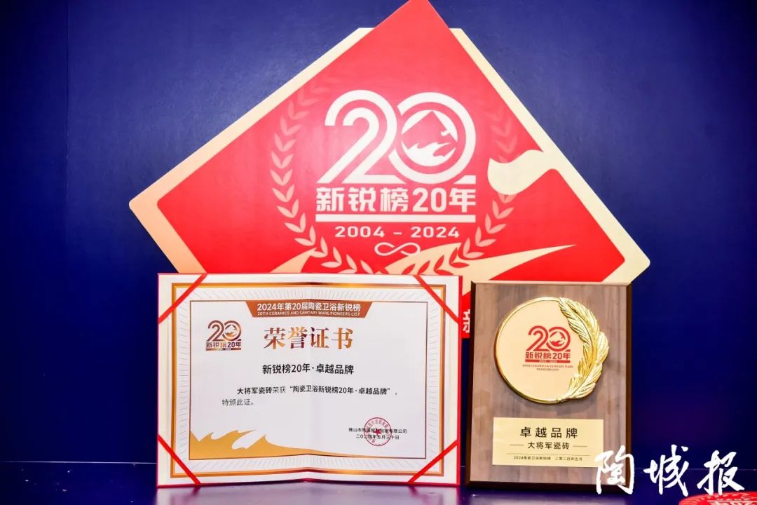 卓越力量，載譽領航！大將軍瓷磚實力斬獲“新銳榜20年卓越品牌”榮譽(圖6)